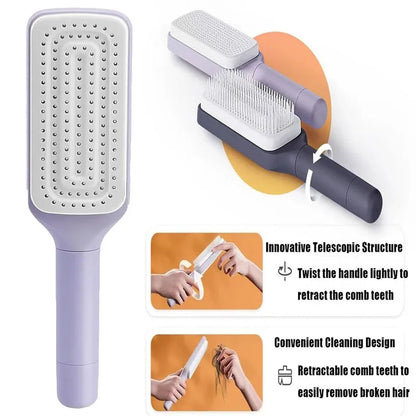 1/2pcs Self-Cleaning Hairbrush Women Hair Brush One-Key Cleaning Hair Loss Airbag Scalp Massage Comb Anti-Static Hairbrush