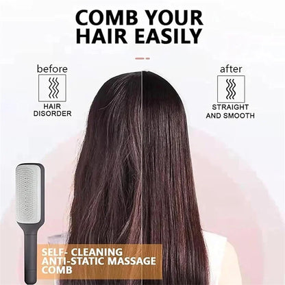 1/2pcs Self-Cleaning Hairbrush Women Hair Brush One-Key Cleaning Hair Loss Airbag Scalp Massage Comb Anti-Static Hairbrush