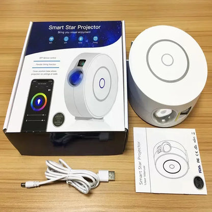 LED Colorful Smart Wifi App Star Projector Alexa Galaxy Projector Night Light Starry Sky Nebula Moon Smart Star Projector