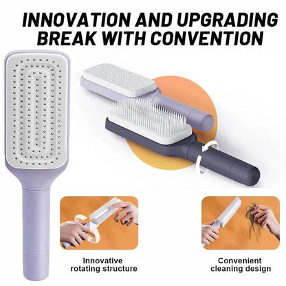 1/2pcs Self-Cleaning Hairbrush Women Hair Brush One-Key Cleaning Hair Loss Airbag Scalp Massage Comb Anti-Static Hairbrush
