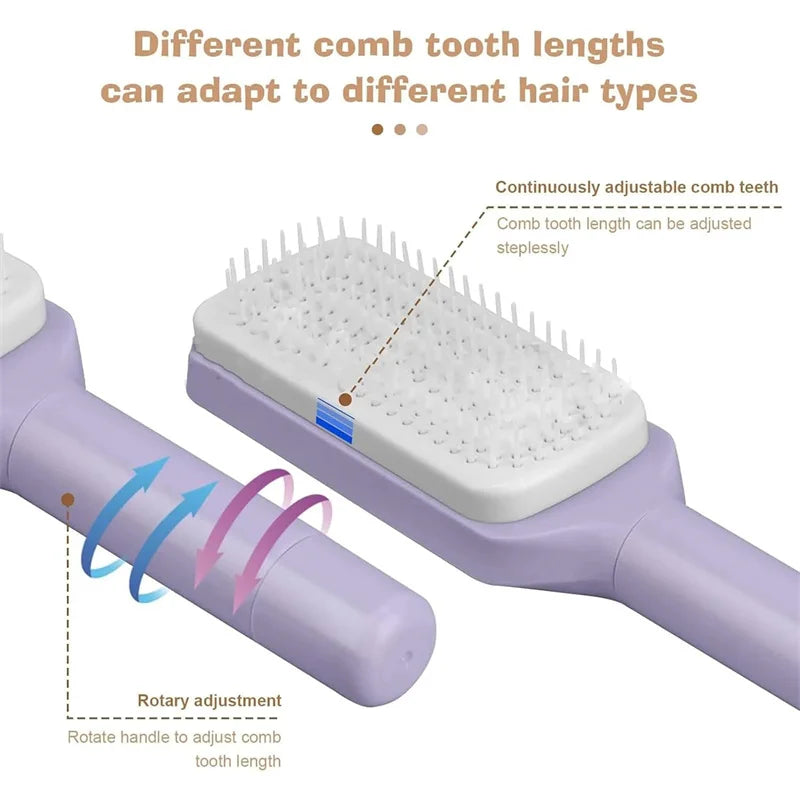 1/2pcs Self-Cleaning Hairbrush Women Hair Brush One-Key Cleaning Hair Loss Airbag Scalp Massage Comb Anti-Static Hairbrush