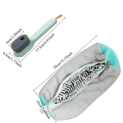 2/3PCS Shoe Washing Machine Bag with Liquid Shoe Brush Set Durable Laundry Shoe Bag and Soft Bristle Clean Brush for All Shoes