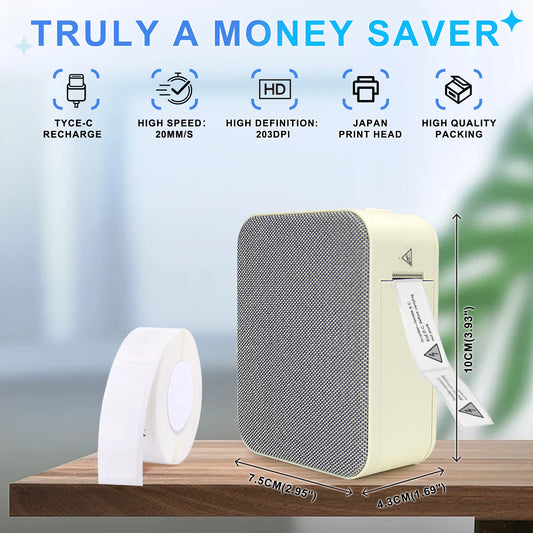 Marklife P15 Smart Portable Label Printer Mini Pocket Thermal Sticker Maker Self-adhesive Label Printer For Office Home