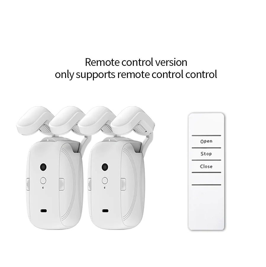 Smart Wifi Curtain Controller with No Installation Required, App Control with Timer And Light Sensor Compatible with Roman Rod