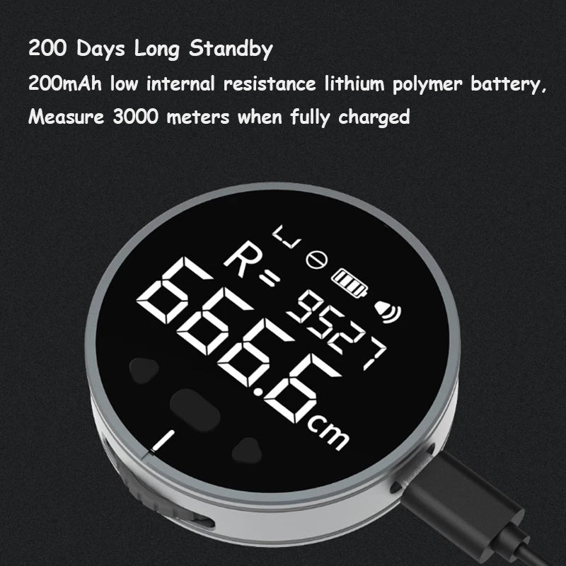 Electric Ruler Distance Meter HD LCD Screen Measure Tools Rechargeable 99M Tape Ruler
