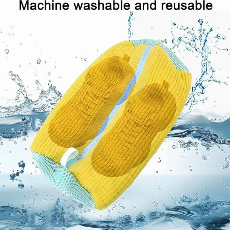 2/3PCS Shoe Washing Machine Bag with Liquid Shoe Brush Set Durable Laundry Shoe Bag and Soft Bristle Clean Brush for All Shoes