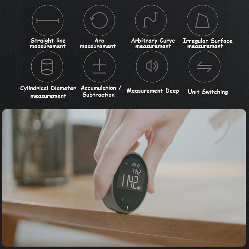 Electric Ruler Distance Meter HD LCD Screen Measure Tools Rechargeable 99M Tape Ruler