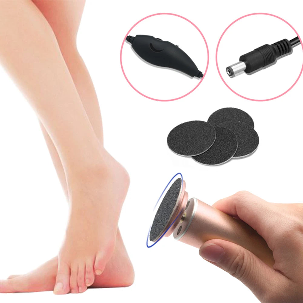 12V Electric Foot Grinder Heel File Grinding Exfoliator Pedicure Machine Feet Care Professional Manicure Salon Tools