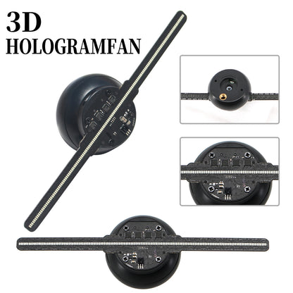 10cm/4.1in 3D hologram fan, 96 0603 LED beads holographic projector, HD flicker free screen with TF&APP control Halloween gift