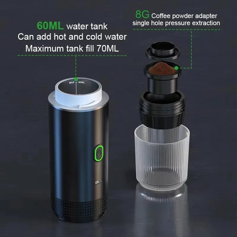 Multifunctional electric espresso machine portable coffee machine capsule coffee machine small wireless heating coffee machine