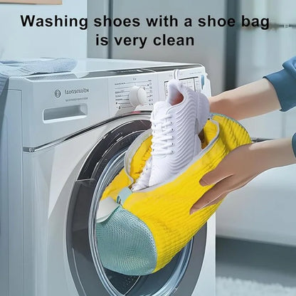 2/3PCS Shoe Washing Machine Bag with Liquid Shoe Brush Set Durable Laundry Shoe Bag and Soft Bristle Clean Brush for All Shoes