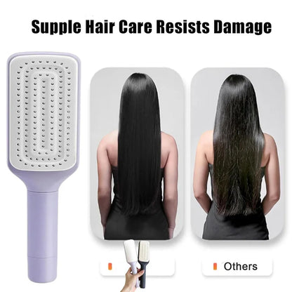 1/2pcs Self-Cleaning Hairbrush Women Hair Brush One-Key Cleaning Hair Loss Airbag Scalp Massage Comb Anti-Static Hairbrush