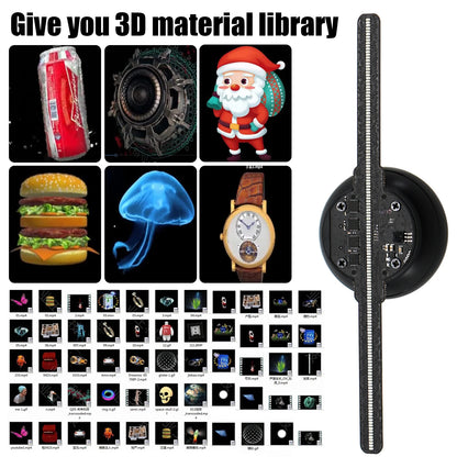 10cm/4.1in 3D hologram fan, 96 0603 LED beads holographic projector, HD flicker free screen with TF&APP control Halloween gift