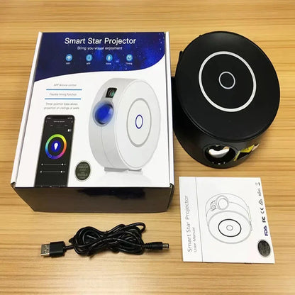 LED Colorful Smart Wifi App Star Projector Alexa Galaxy Projector Night Light Starry Sky Nebula Moon Smart Star Projector